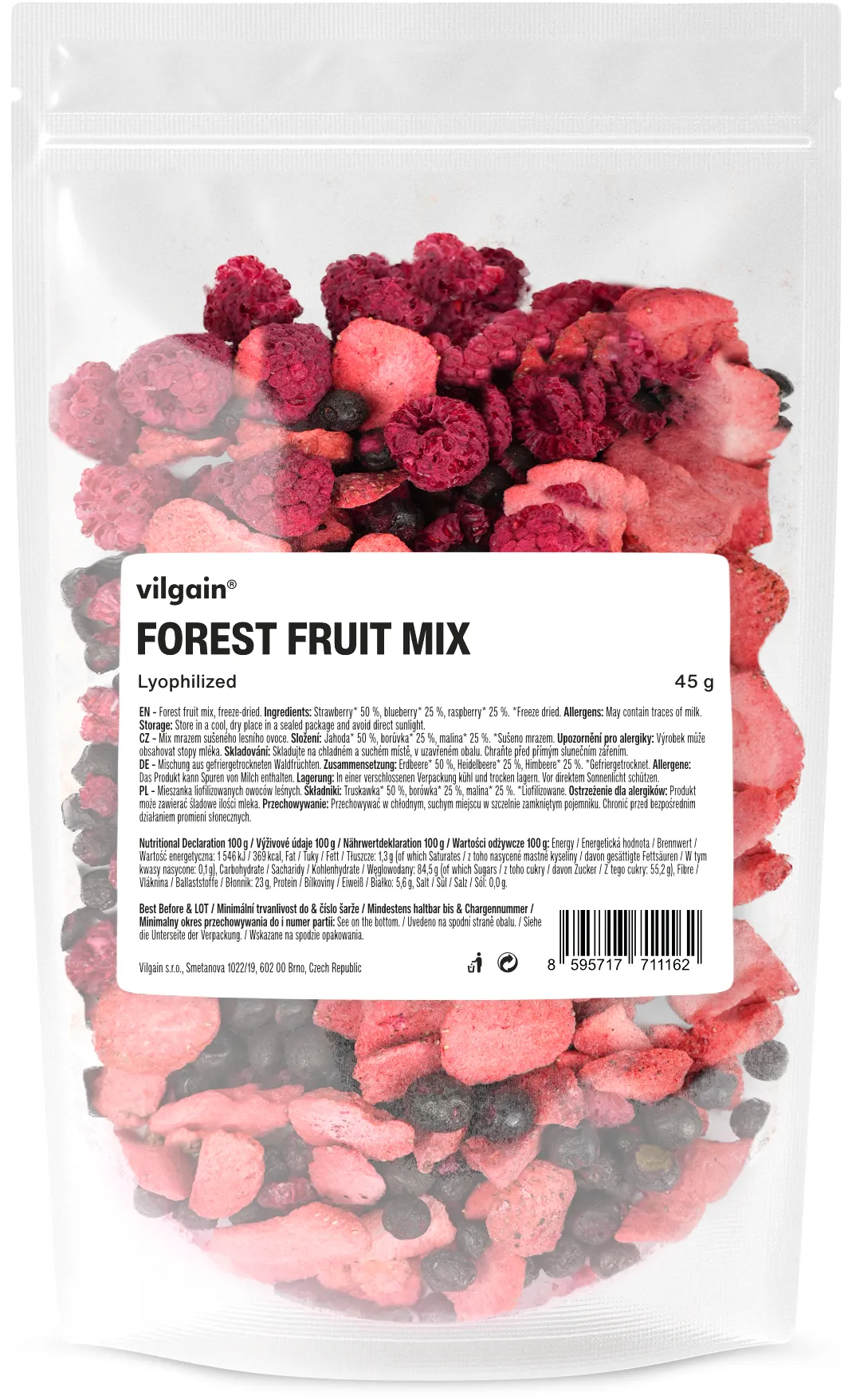 Vilgain Mix lyofilizovaného lesního ovoce 45g
