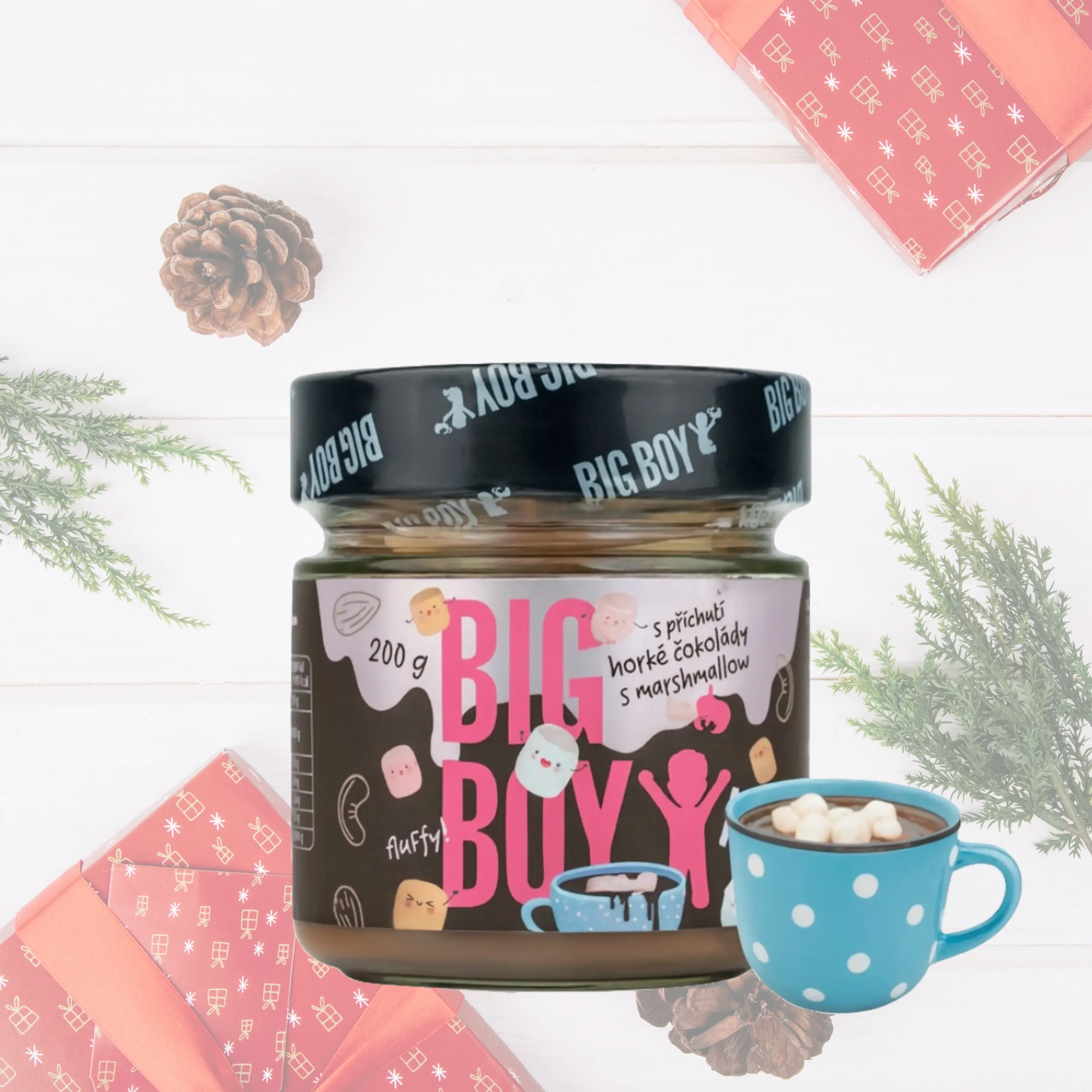 BIG BOY® Krém s příchutí horké čokolády a marshmallow 200g